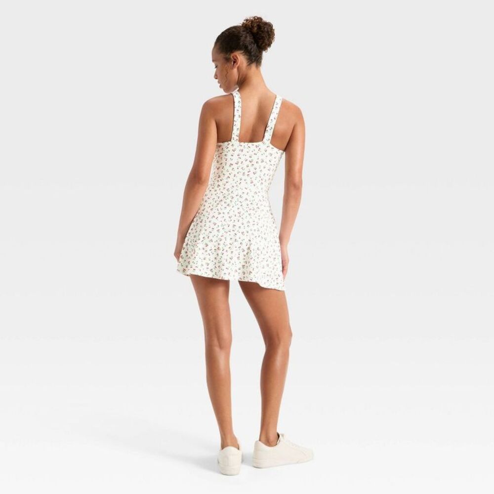 JoyLab - Women's Knit Square Neck Slit Active Dress - JoyLab™ Cherry Print XS - Picture 2 of 4